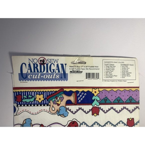 Daisy Kingdom Cardigan Cut-Outs No-Sew Fabric Appliqué Garden Grandma - Picture 2 of 3